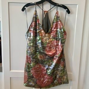 Free People Floral Sequin Mini Dress